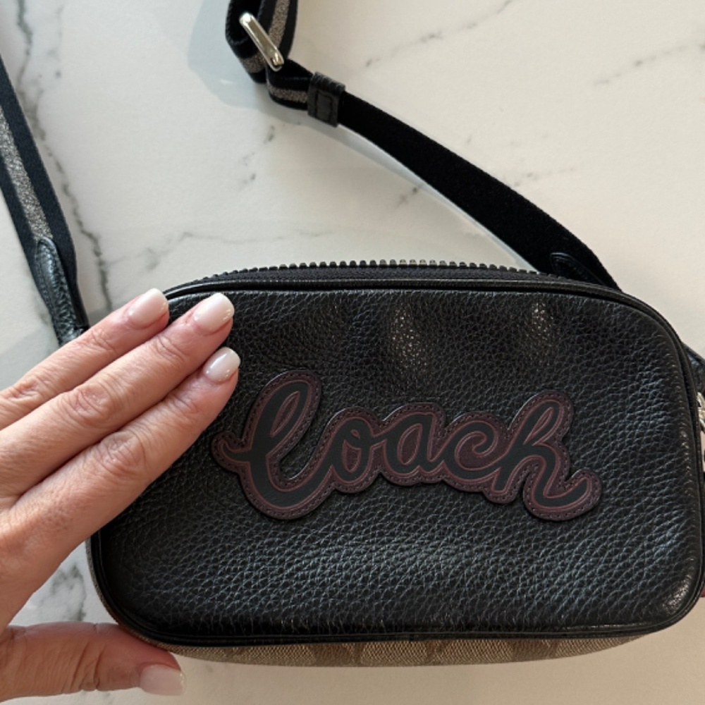 Coach Black Crossbody Bag with Pink Logo - Picture 7 of 7